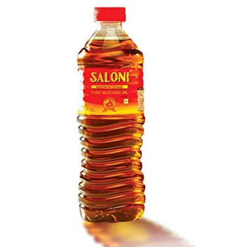 Saloni Kachchi Ghani Pure Mustard Oil 1Lt, Bottle