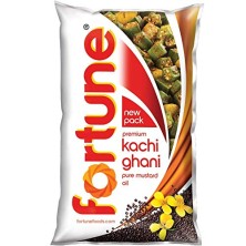 Fortune Premium Kachi Ghani Pure Mustard Oil, 1tr Pouch