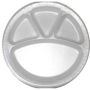 Disposable Food Plate 4 Compartment 25Pc