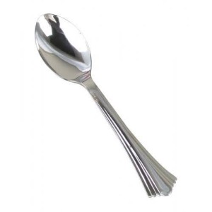 Disposable Silver Spoon 100Pcs
