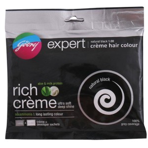 Godrej Expert Creme Hair Colour Natural Black, 20ml+20g