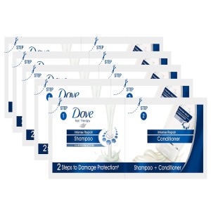 Dove Instense Repair Shampoo + Conditioner, 12ml (Pack of 4)