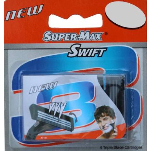 Supermax 3 Swift New 4 Triple Blade Cartridge, 1Pkt